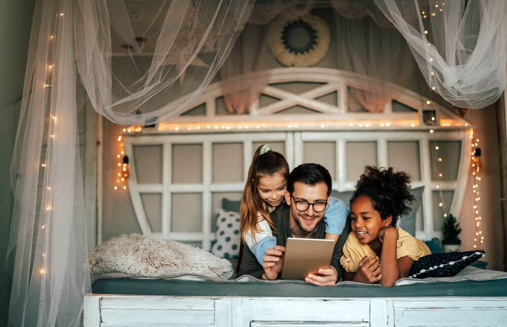 Family enjoying high-speed residential internet service.